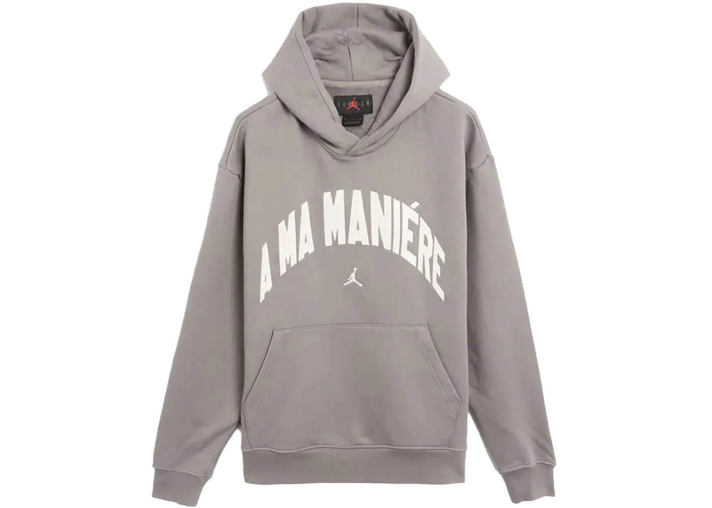 Мужская худи с брендовым принтом Jordan x A Ma Maniere Flat Pewter