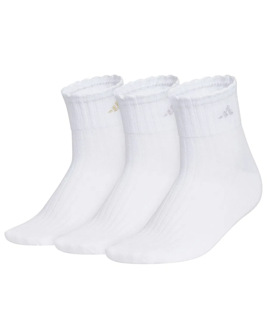 Спортивные носки с рифленой вязкой, 3 пары adidas, White/Gold Metallic/Rose Gold