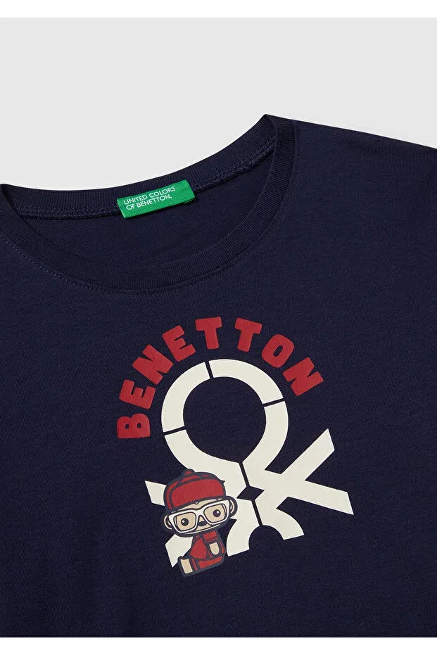 Детская футболка для мальчиков с длинным рукавом United Colors Of Benetton, Navy Blue — фото 3