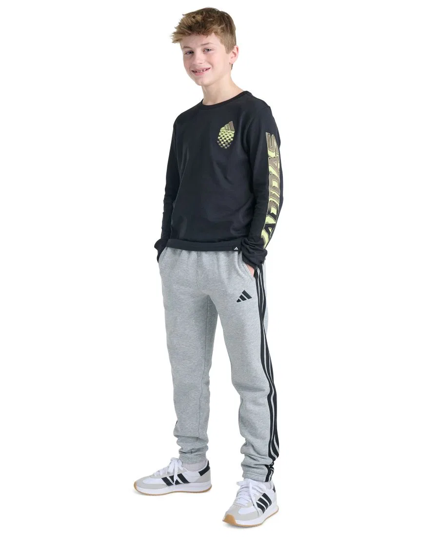 Детская футболка с длинным рукавом с принтом Built for Speed adidas, Black W/Multi — фото 2