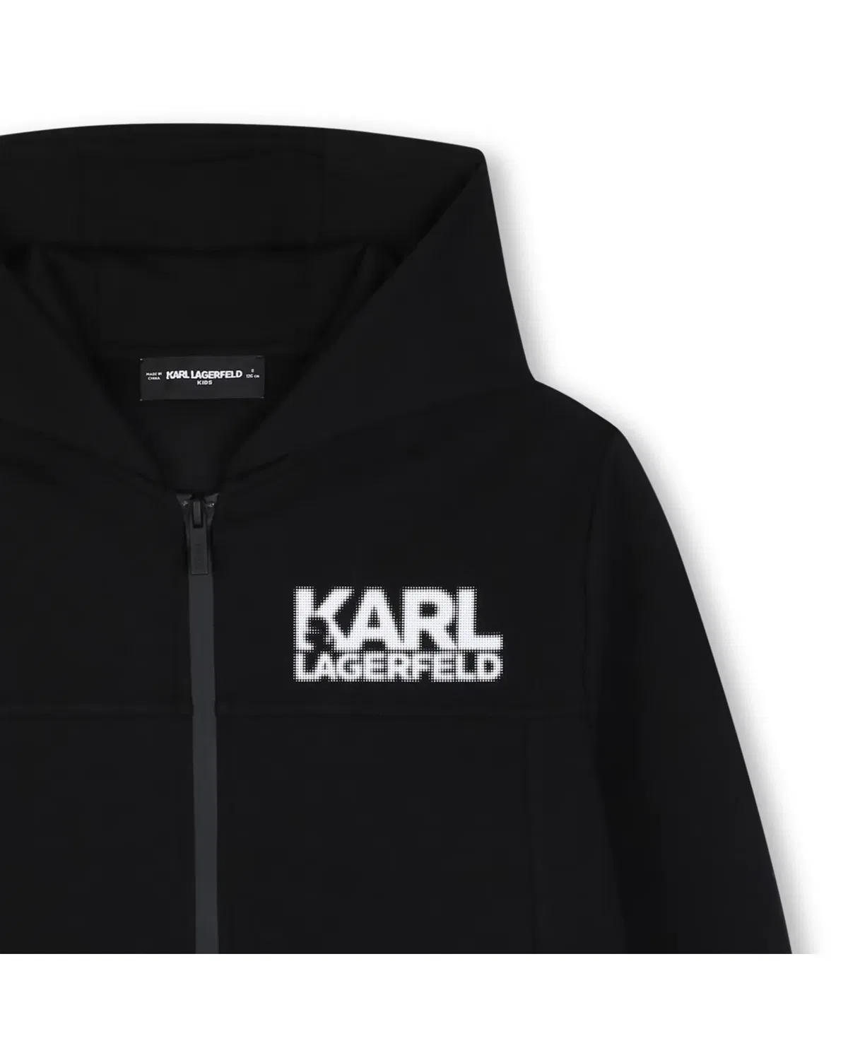 Детская худи для мальчиков с принтом Karl Lagerfeld Kids, Negro — фото 2