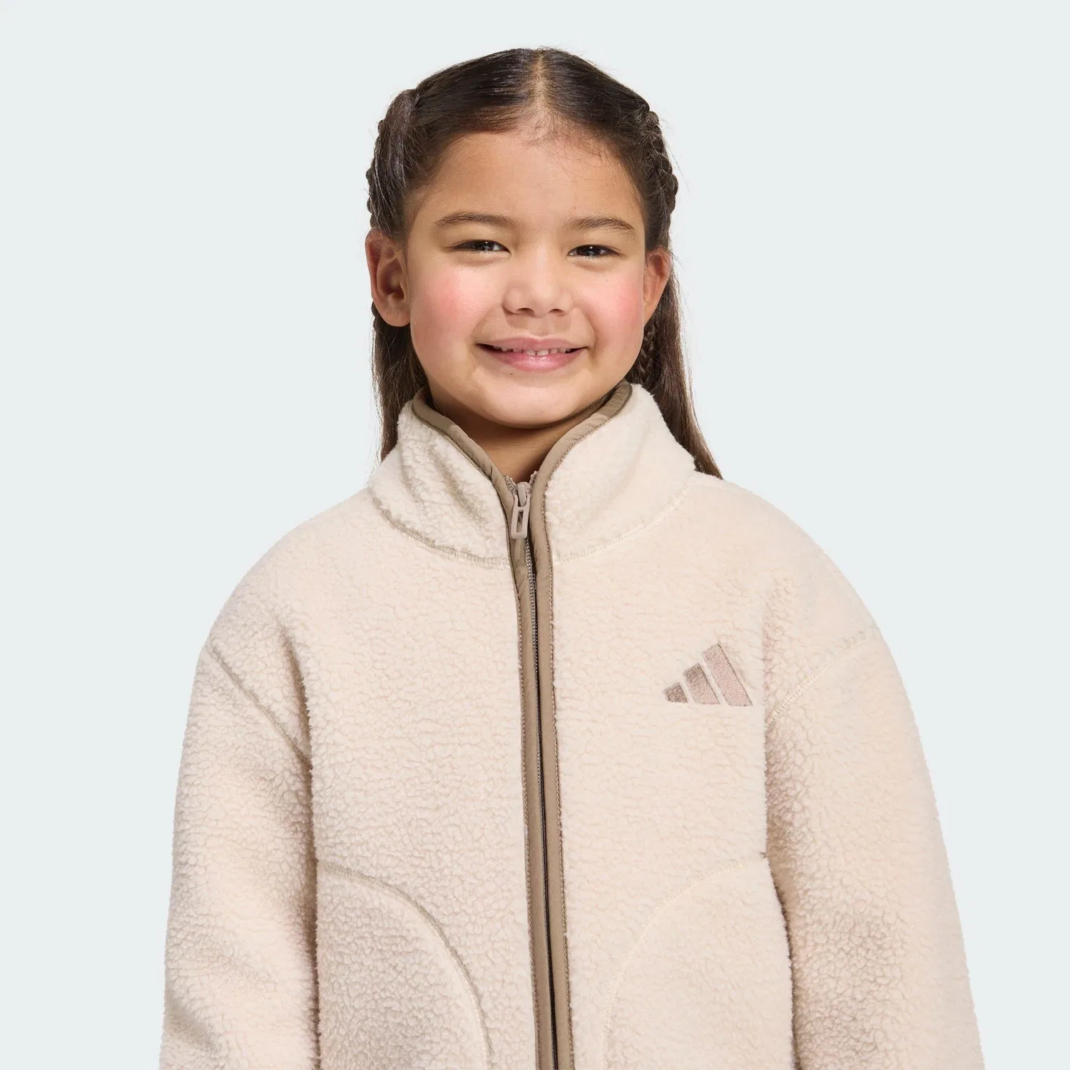 Детская куртка из флиса Alpaca Sherpa Adidas, Creme — фото 4