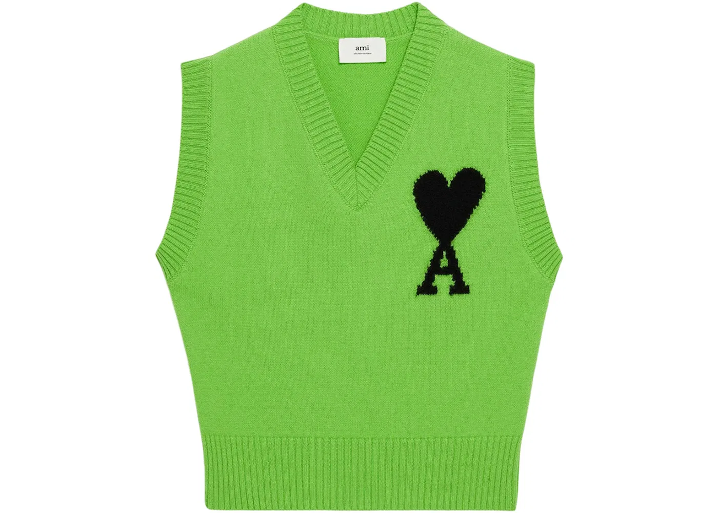 Детский свитер без рукавов с принтом Sweater Ami Paris, Green/Black