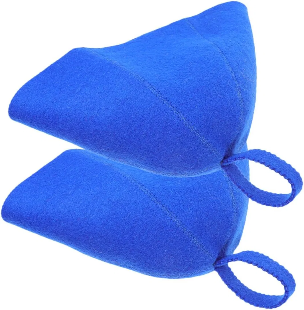 Набор шапочек для сауны из войлока, LALAFINA, 2 шт, 35x23 см, Синий