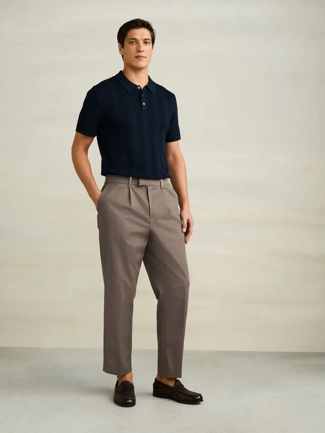 Брюки чинос Regular Tapered Fit Next, коричневый — фото 2