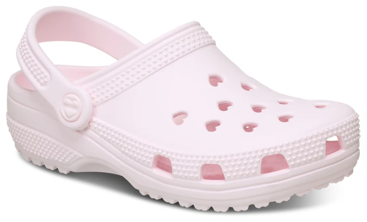 Детские сабо для девочек с принтом сердечек Classic Hearts Cut Out Crocs, Bubble Ice Bubble Ice — фото 2