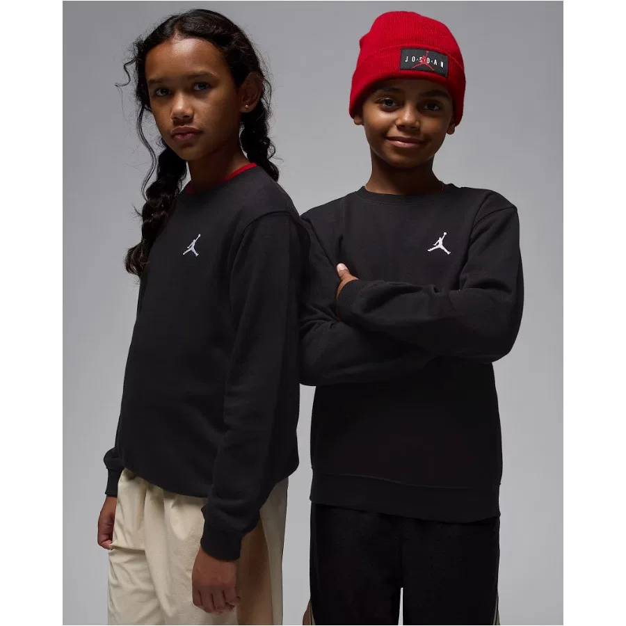 Детский спортивный свитшот Nike Jordan JDN MJ BRKLN FT Crew, Черный — фото 3