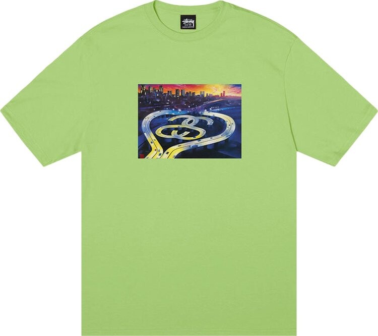 

Футболка Stussy SS Highway Tee 'Tea', зеленый