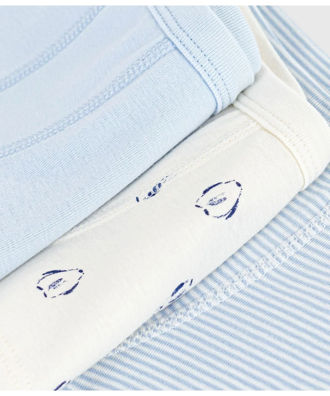 Детские трусы-боксеры 3 шт с принтом пингвина и полоской Petit Bateau, Multicolor — фото 3