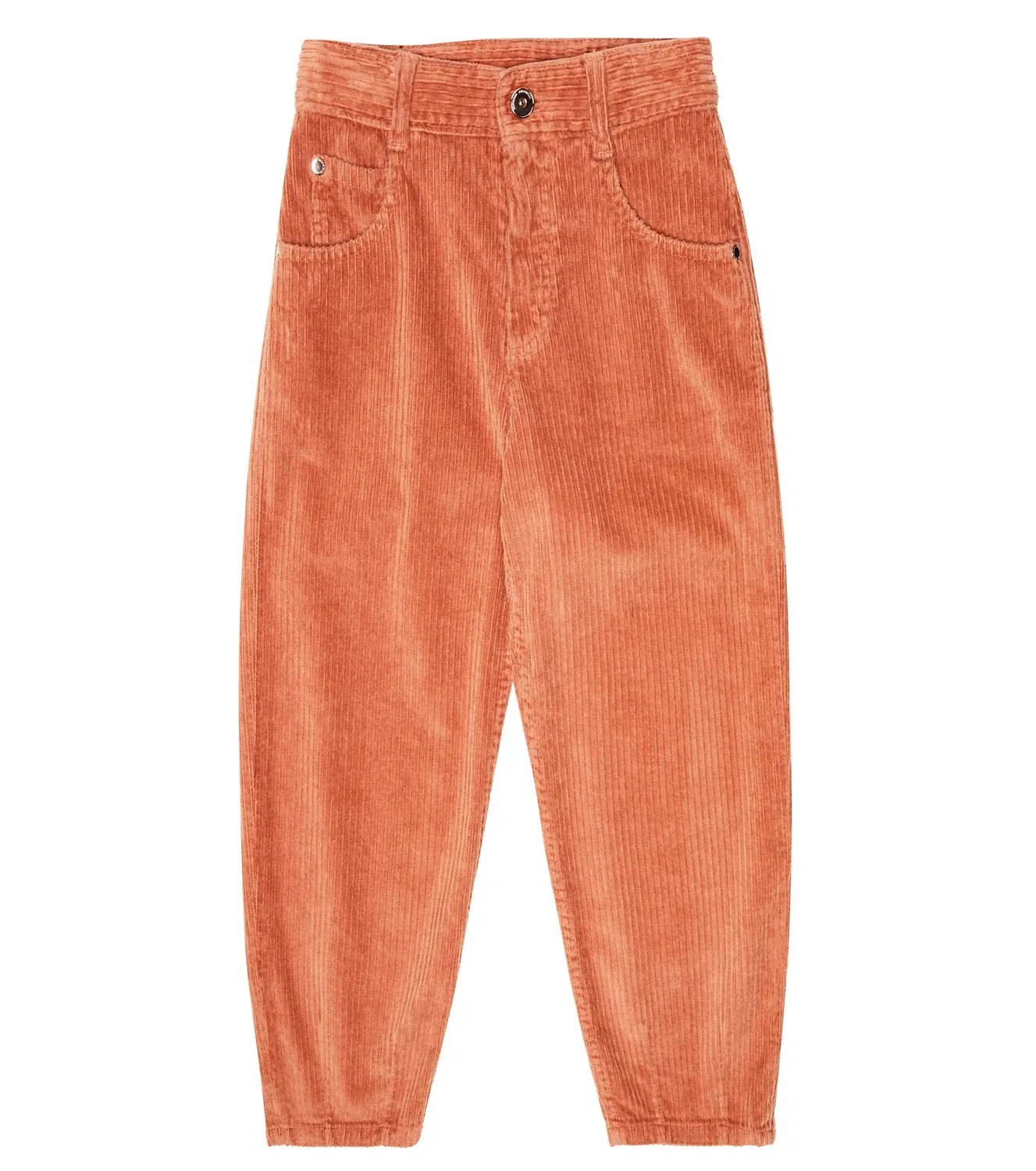 Вельветовые брюки Brunello Cucinelli Kids, оранжевый