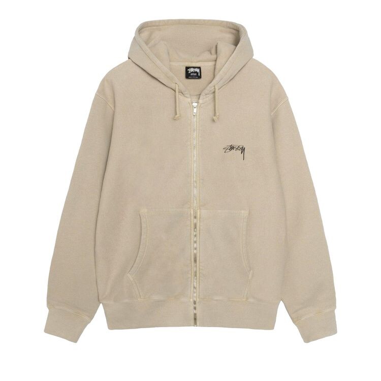 

Худи Stussy Pigment Dyed Buana Zip Hoodie Khaki, желто-коричневый