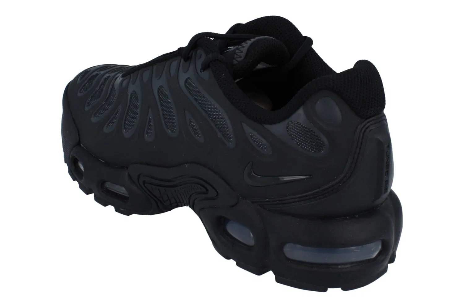 Детские кроссовки для мальчиков с закрытой шнуровкой NIKE Air Max Plus Drift GS NIKE, Black Black Anthracite 002 — фото 2