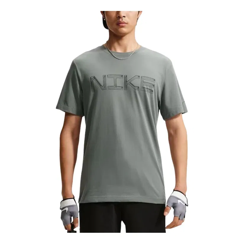 Мужская футболка для тренировок Dri-FIT T-Shirt 'Smoke Grey Black' Nike, Smoke Grey/Black