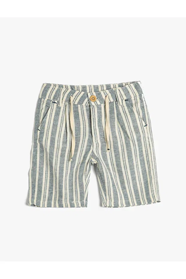 Детские шорты для мальчиков льняные Koton, Blue Striped