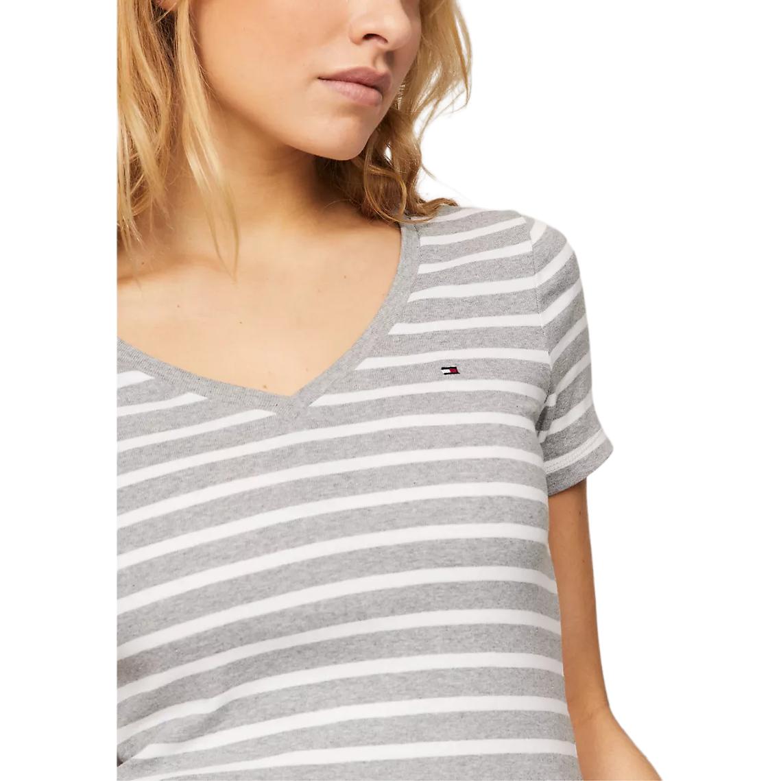 Футболка Tommy Hilfiger Women's Stripes, светло-серый/белый — фото 4