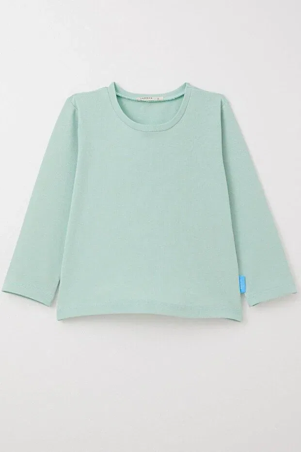 Детская футболка для мальчиков с длинным рукавом Breeze, Mint Green