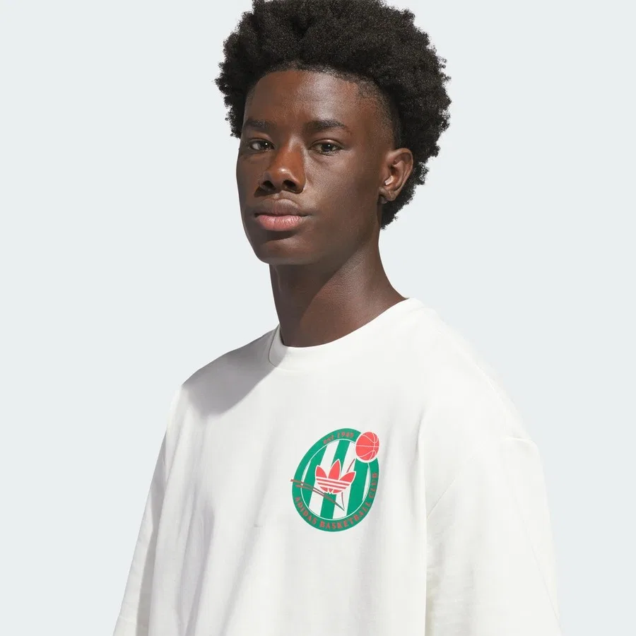 Футболка с принтом Originals Basketball Crest adidas, Бело-синий — фото 4