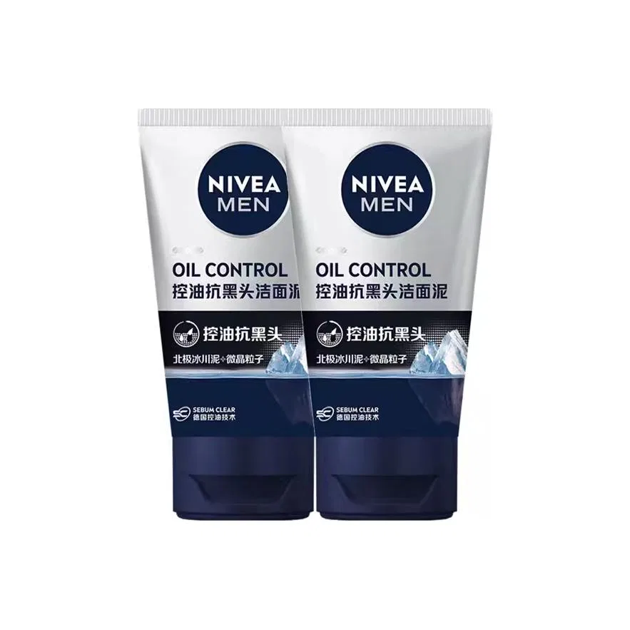 Мужской очищающий гель для лица с угольной глиной, 100 г × 2, NIVEA, Black