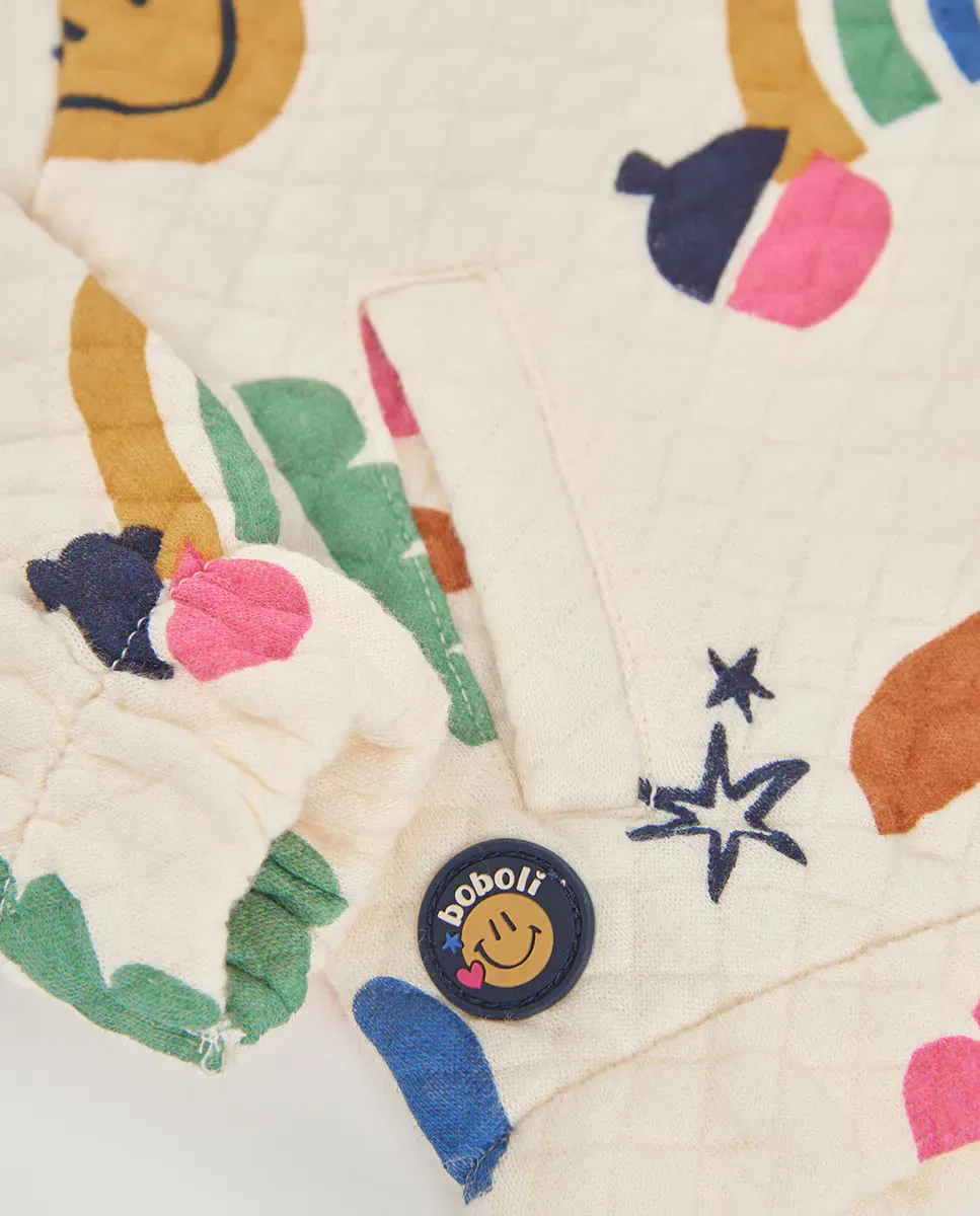 Детская куртка для девочек стеганая Boboli, Blanco — фото 4