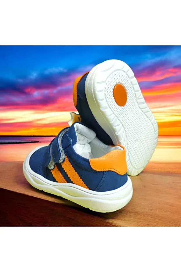 Детские кожаные туфельки для новорожденных Sportswear Viva Shoes, Blue — фото 2