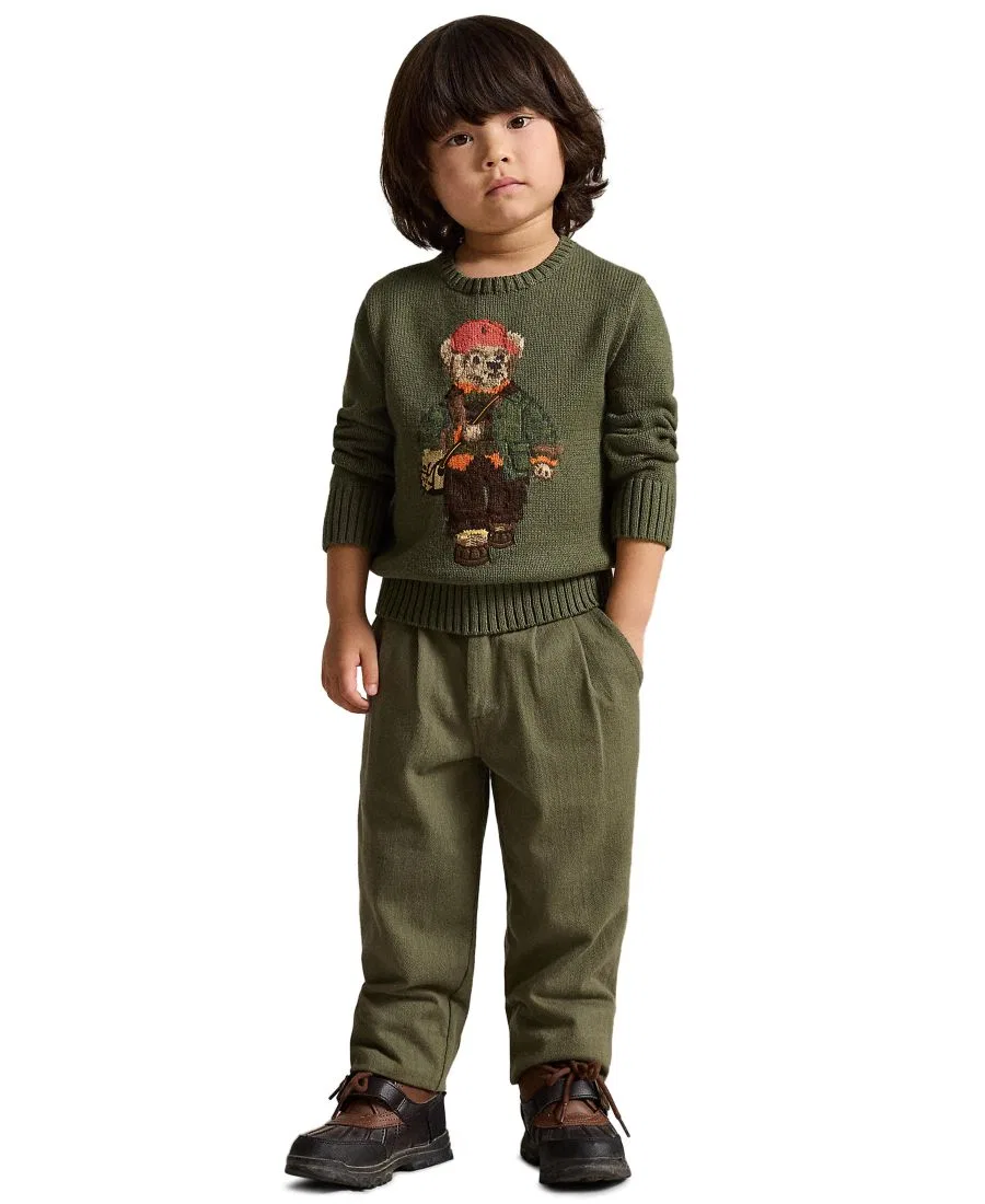 Свитер с интарсией Polo Bear Polo Ralph Lauren, Cruise Olive — фото 2