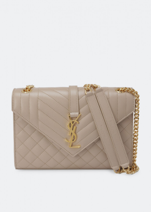 

Сумка SAINT LAURENT Envelope medium chain bag, бежевый
