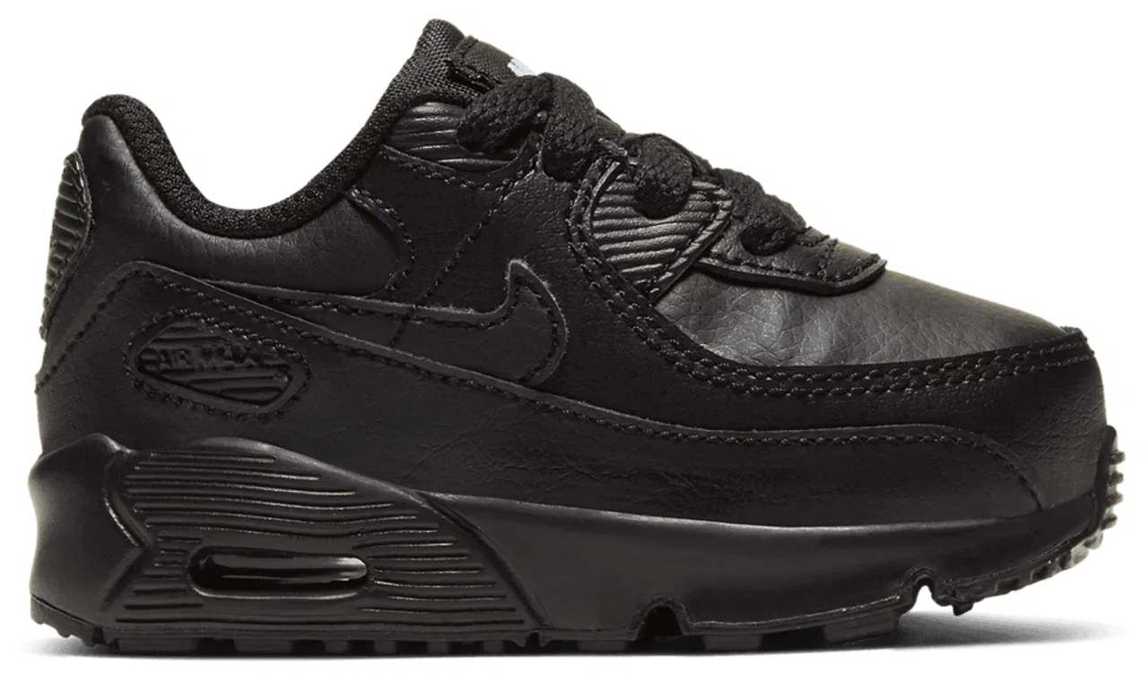 Детские кроссовки для мальчиков с кожаным верхом Air Max 90 Nike, Black Black Black