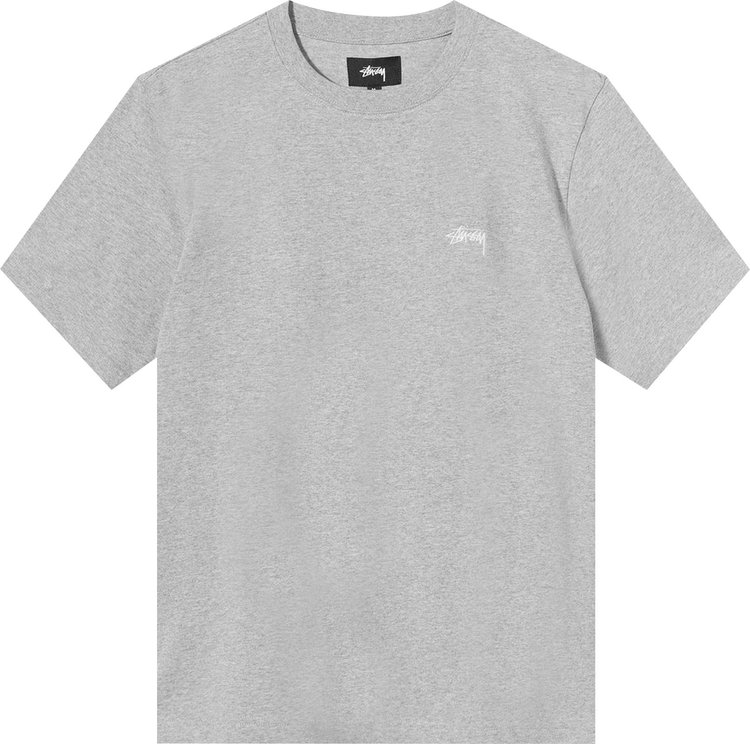 Футболка Stussy Stock Logo Tee 'Grey Heather', серый - фото