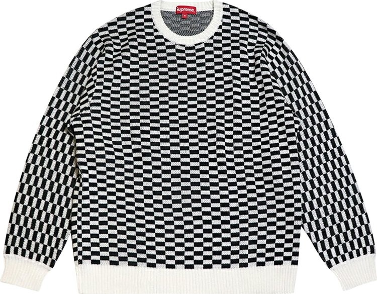 

Свитер Supreme Back Logo Sweater 'Checkerboard', черный