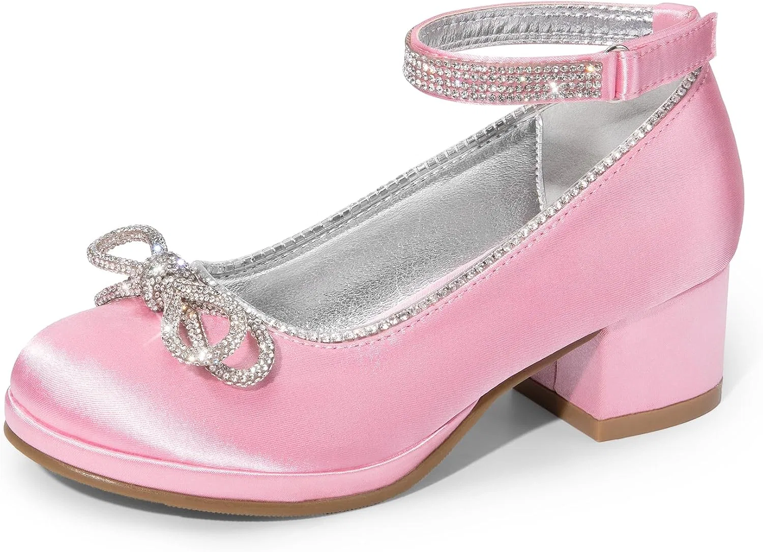 Детские туфли для девочек на платформе с блестящим бантом DREAM PAIRS, Pink