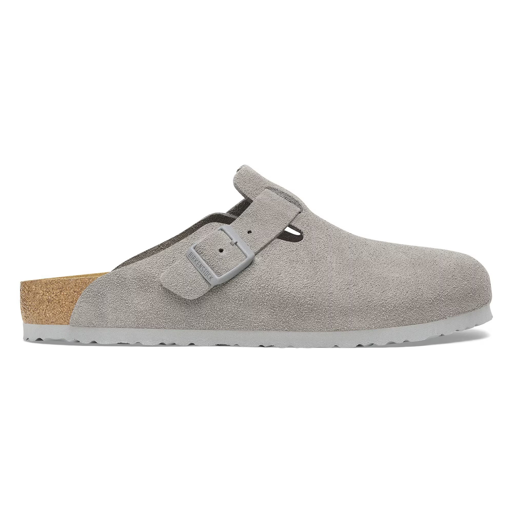 

Сандалии-клоги Birkenstock Boston Suede Leather, серый