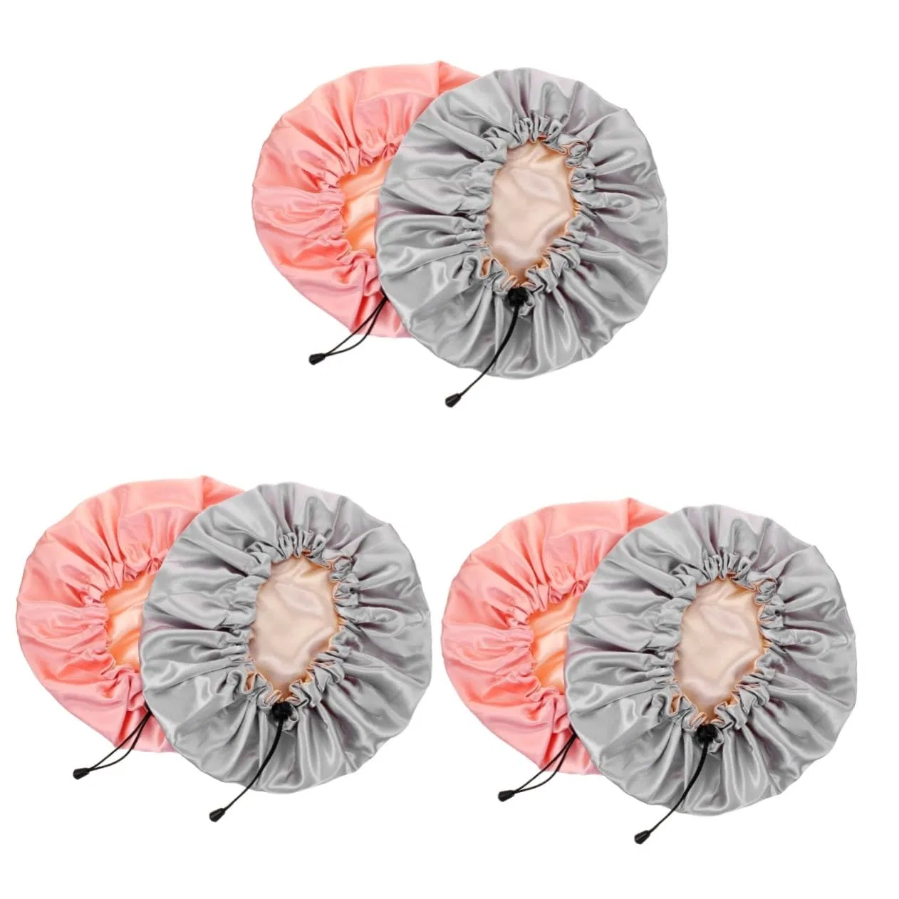 Набор шапочек для душа 6 шт, Satin, Housoutil, 34x34 см, Pink Grey