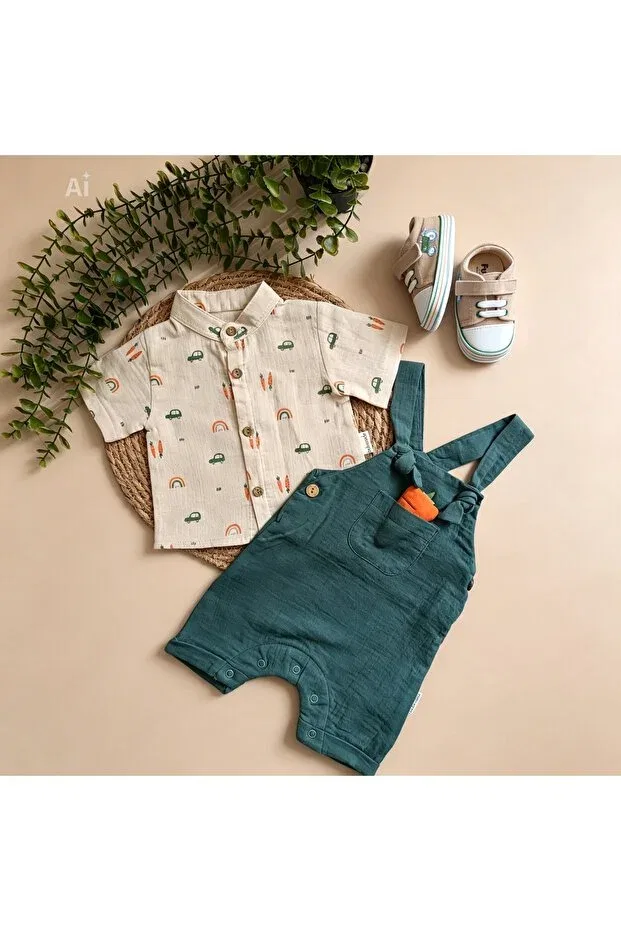 Детский комбинезон для мальчиков хлопковый Bebezade, Dark Green