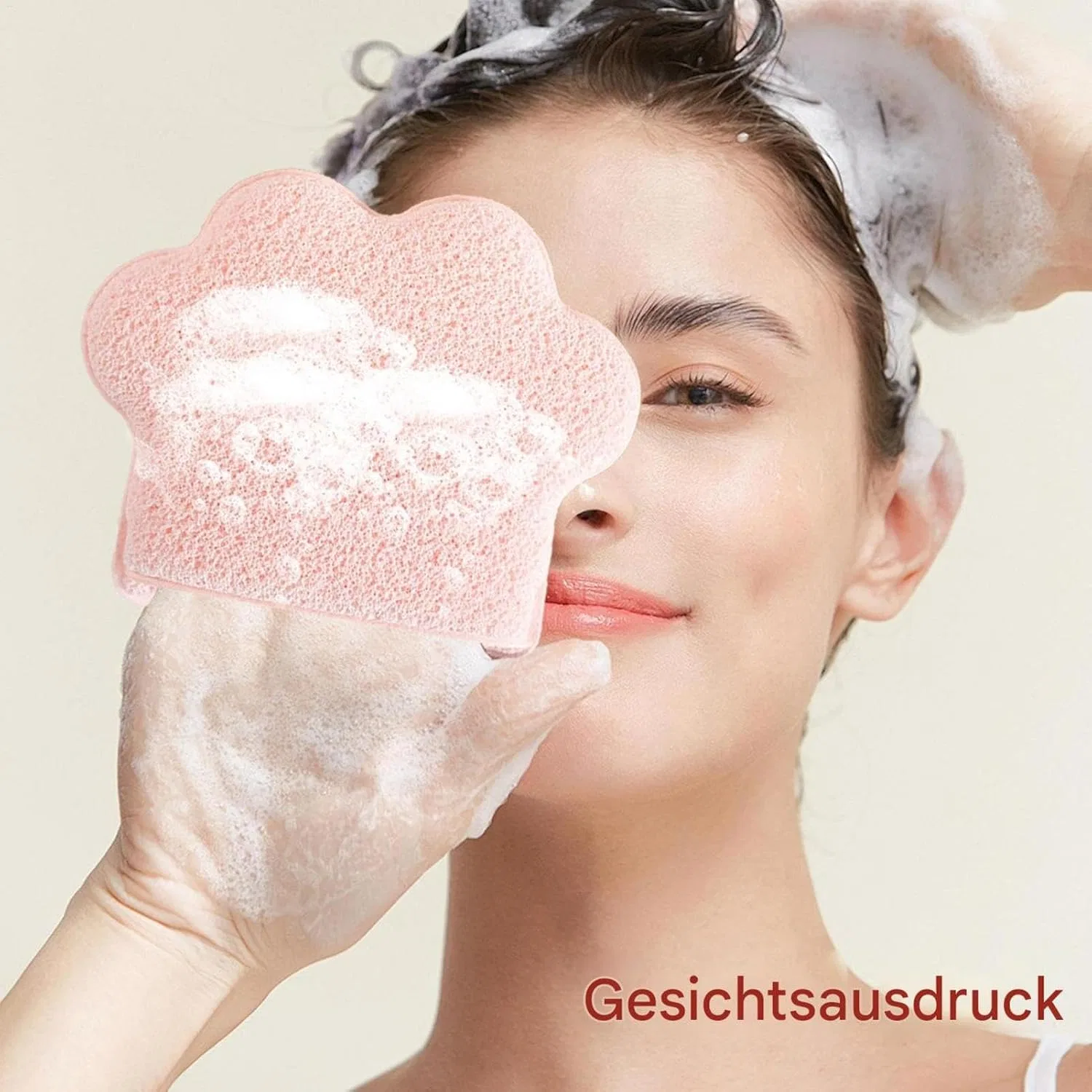 Губка для умывания, кошачья лапка, полиуретан, 18 г, Rosa Generic — фото 2