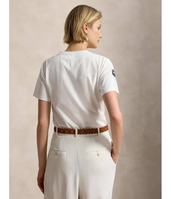 Женская футболка хлопковая T-Shirt Polo Ralph Lauren, белый — фото 3