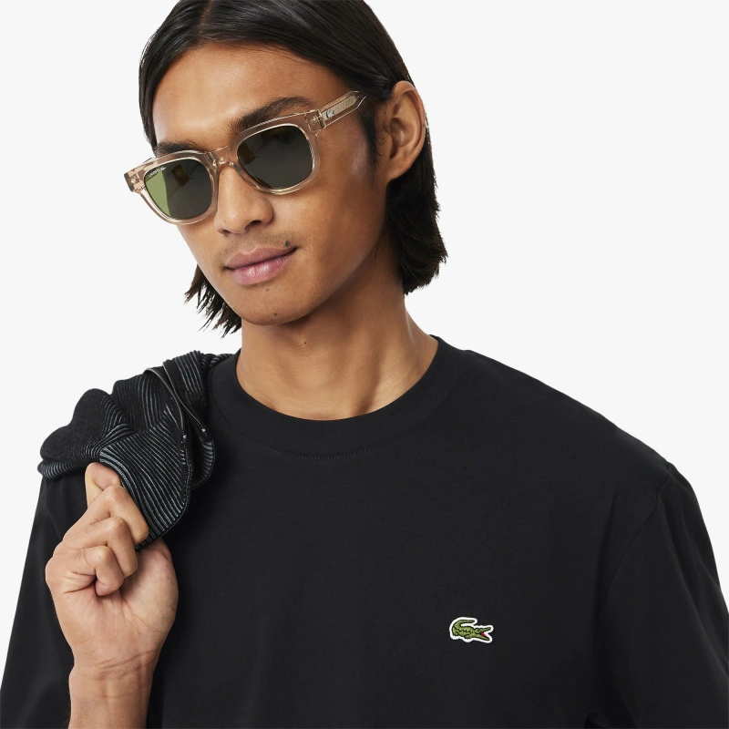 Футболка Lacoste Logo-Patch Cotton, черный — фото 4