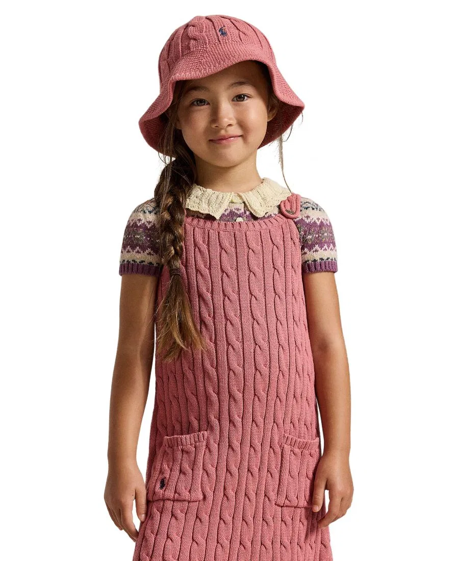 Платье-трапеция без рукавов с кабельным узором Polo Ralph Lauren, Canvas Pink — фото 3
