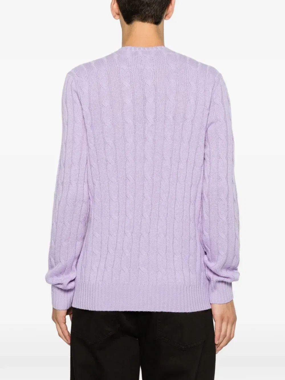 Вязаный свитер с косами Polo Ralph Lauren, фиолетовый — фото 4