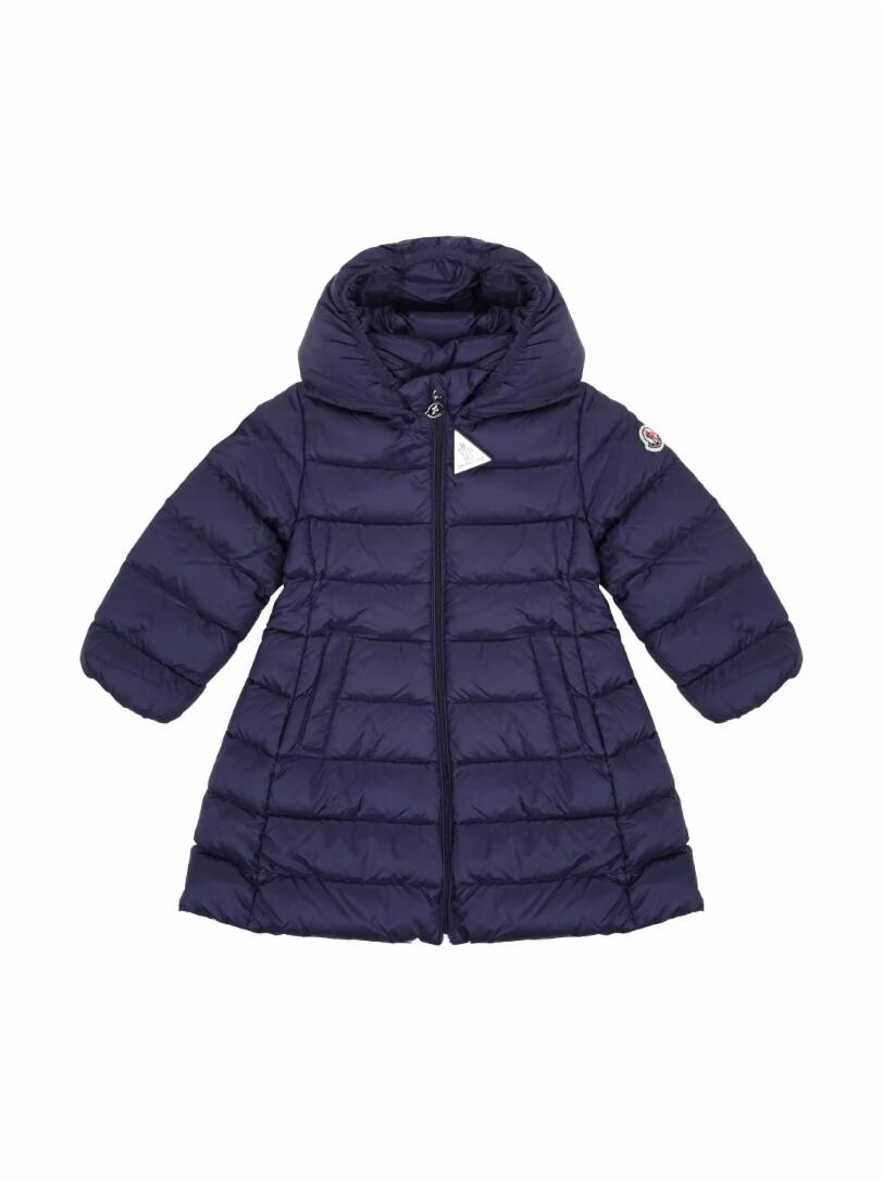 

Пуховик с капюшоном Moncler, тёмно-синий