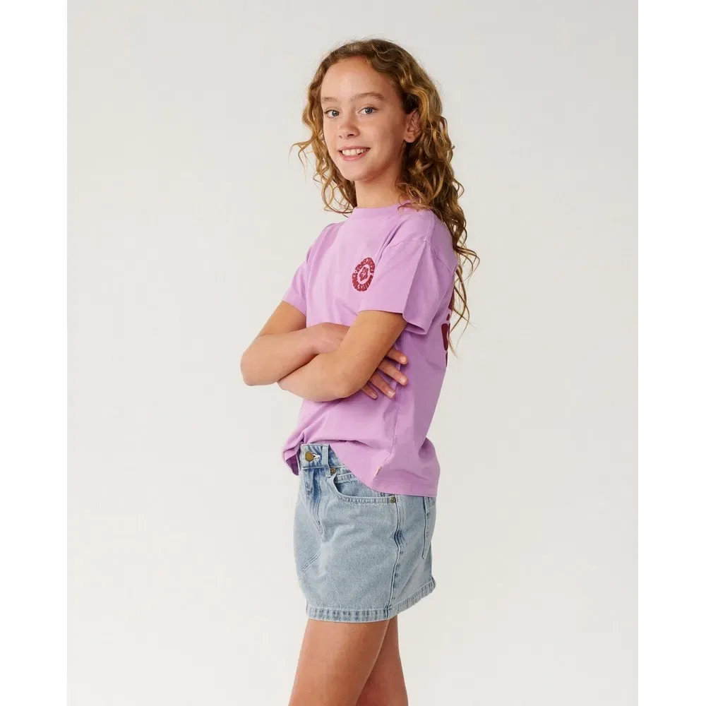 Детская футболка с принтом Surf Puff Relaxed Rip curl, Pink — фото 3