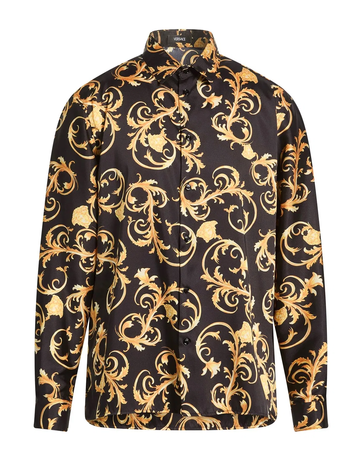 Мужская рубашка свободного кроя из полиэстера Versace, черный