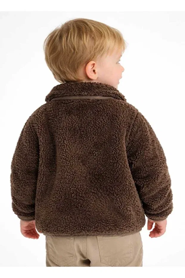 Детское пальто для девочек из плюша Basics Mow, Brown — фото 2