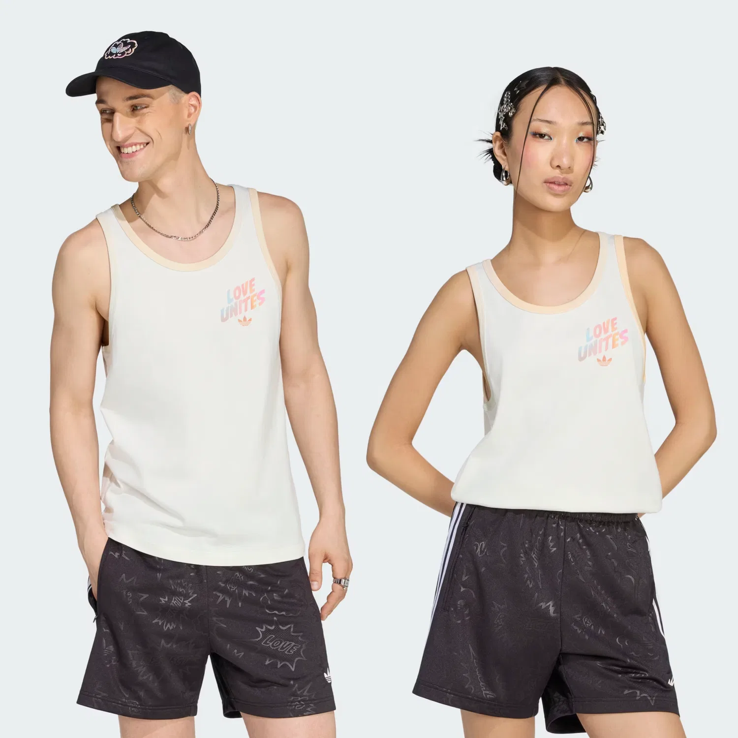 Унисекс-майка с принтом Love Unites Graphic Adidas Originals, белый