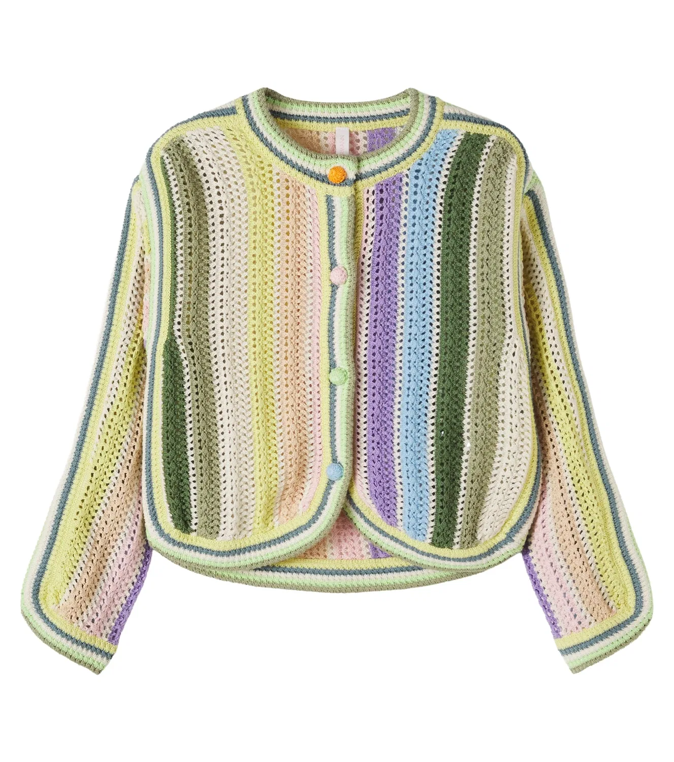 Вязаный кардиган в полоску Zimmermann Kids, мультиколор