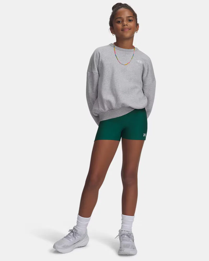 Детские спортивные шорты 7,6 см (внутренний шов) быстросохнущие HeatGear Shorty UnderArmour, Campus Ivy/White — фото 3