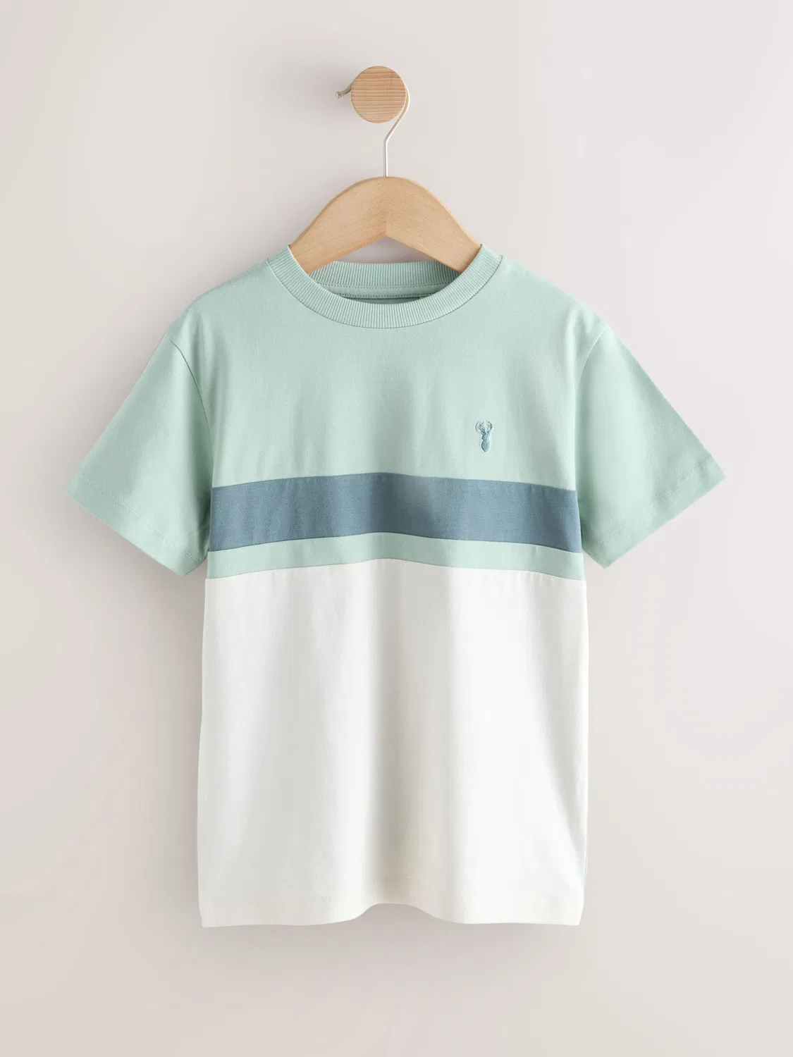 Футболка с цветовой блокировкой Mineral Green/Ecru Next