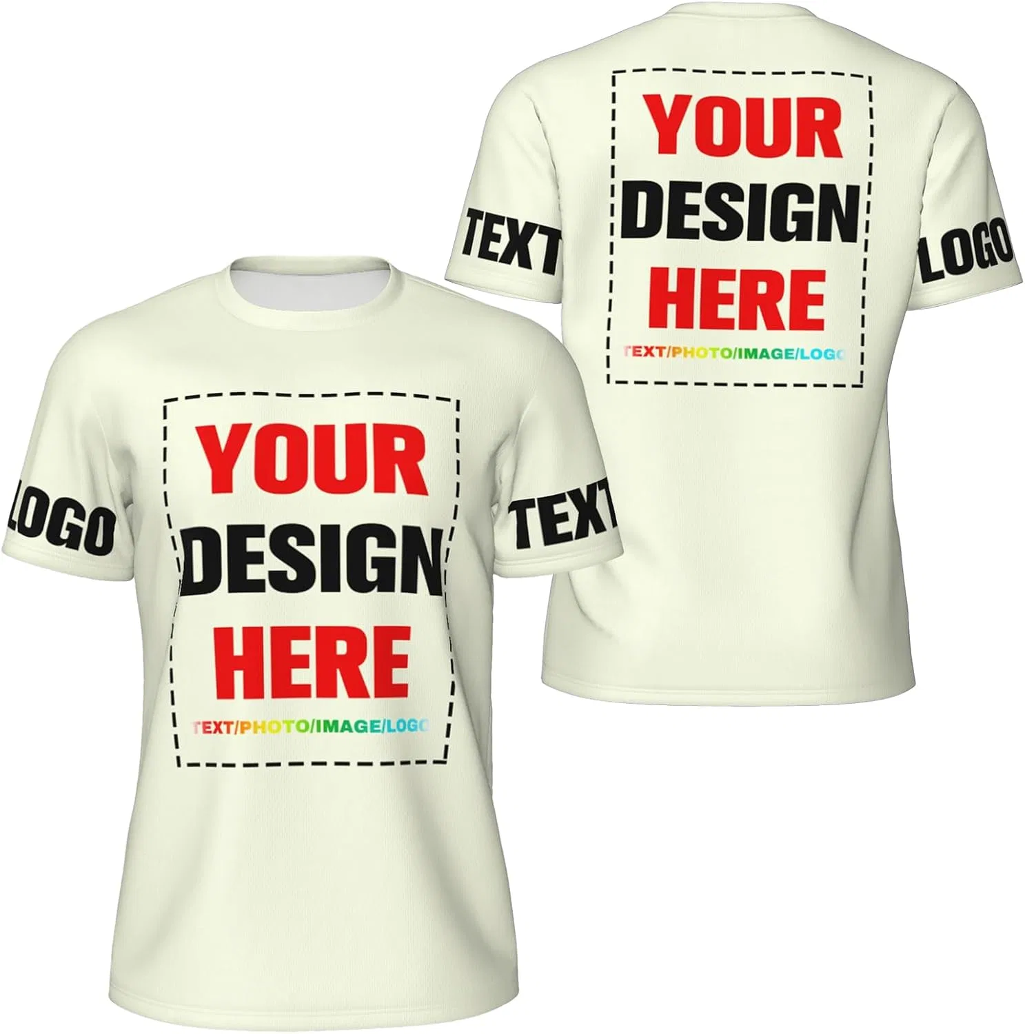 Мужская футболка с кастомным принтом Letter Print, Ivory