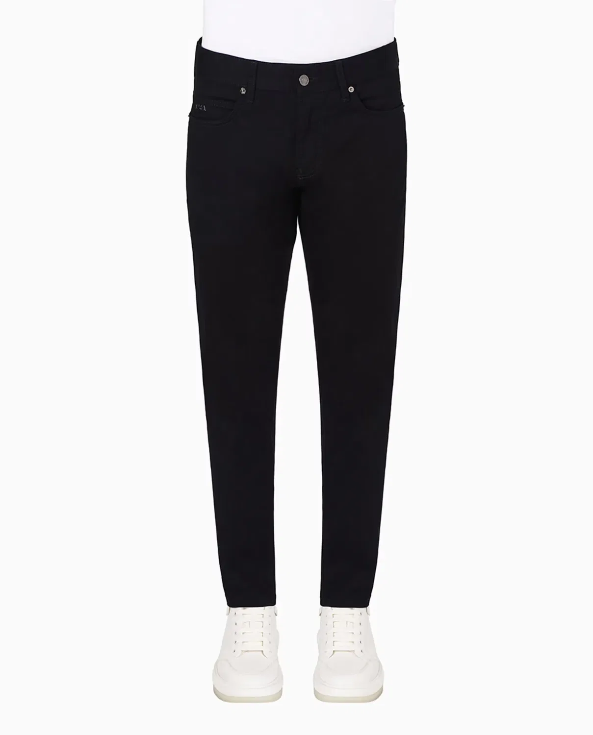 Мужские брюки-пять карманов из хлопка с эластаном Emporio Armani, Negro — фото 3
