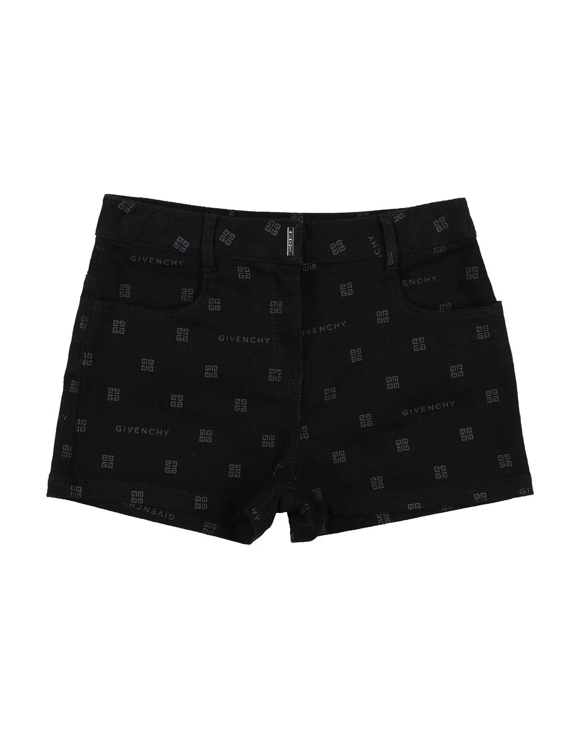 Детские джинсовые шорты для девочек с логотипом Givenchy, черный