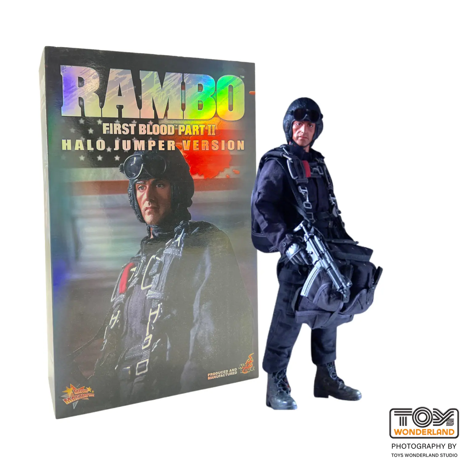 

Фигурка Hot Toys Rambo 2, John J. Rambo (Halo Jumper Version) 1:6 Scale Collectible Figure MMS011, 30 см